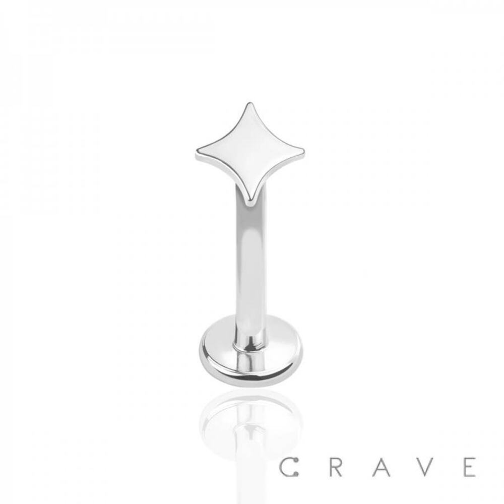 Kite Shape Top Labret Stud-Silver